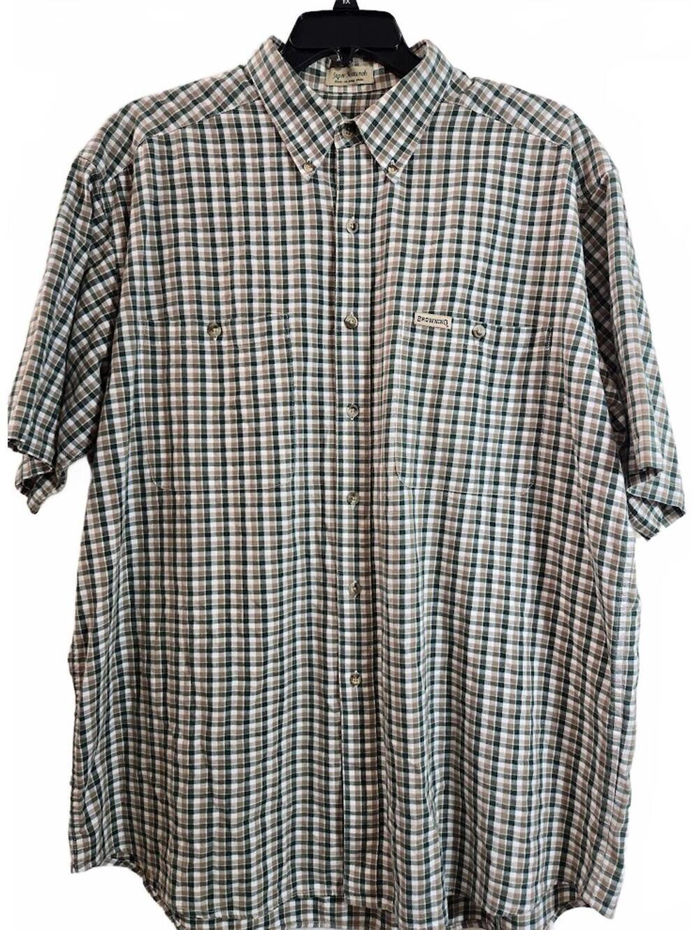 Browning Men's Short Sleeve Button-Up Plaid Shirt Size XL